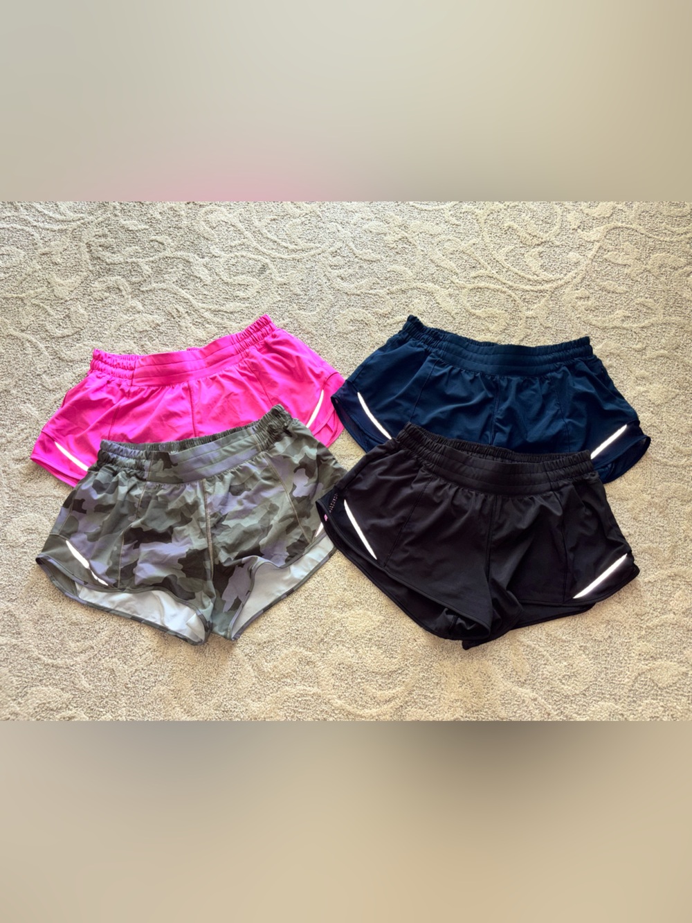 Lululemon Hotty Hot Shorts - Sonic Pink, Black, Navy, Lacender Camo